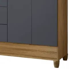 Guarda Roupa Casal 204cm Com Espelho Vitta Freijó/Cinza Z17 - Mpozena
