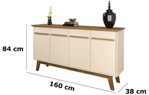 Aparador Buffet Opala Cinamomo Off White - Bechara Móveis