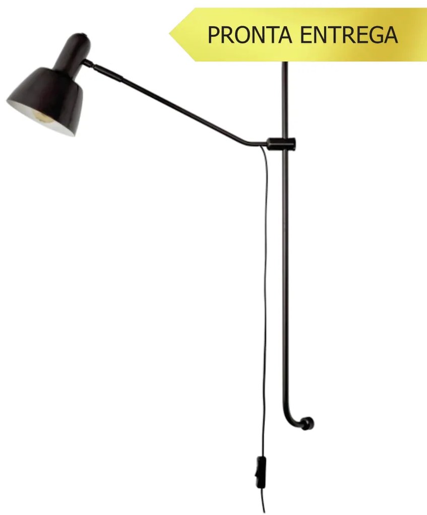 Arandela Frida Regulável 14X50,5X89,9Cm 1Xe27 Alumínio - Usina 25065/1 (FN-F - Fendi Fosco, FN-F - Fendi Fosco, Igual Cúpula Externa)