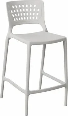 Banqueta Alta para Cozinha Cinza Claro Empilhável Marte em Polipropileno Acrilys