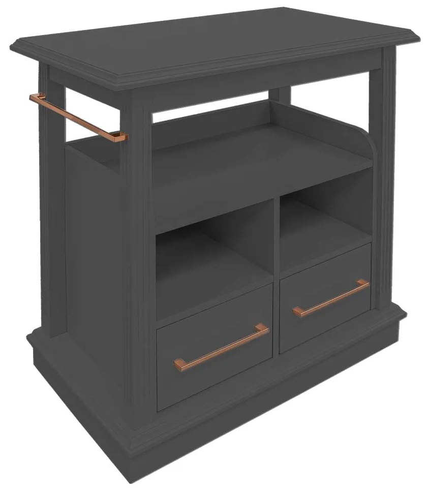 Carrinho de Chá/Bebidas com Rodízios e gavetas Chateau - Cinza Imperador  Kleiner