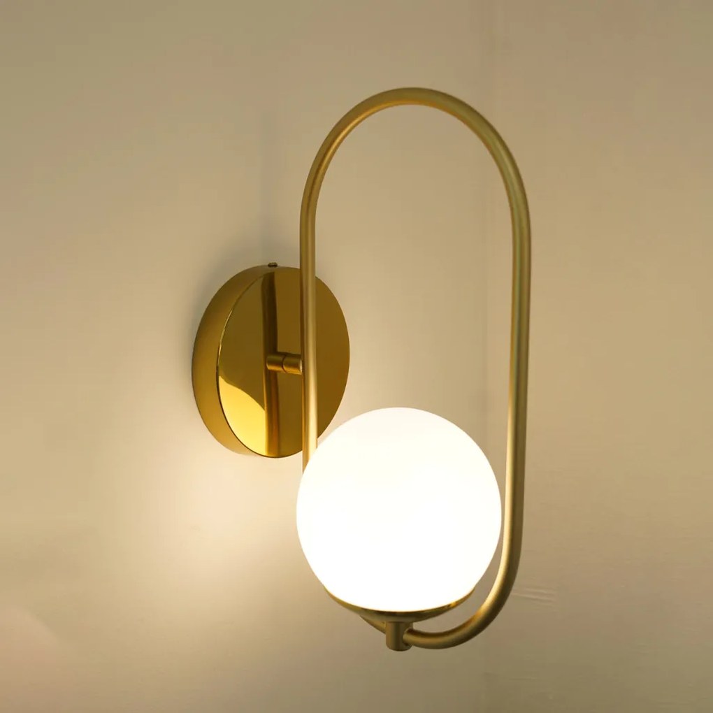 Arandela Elo 12X16X35Cm Aluminio E Globo 01Xg9 - Qimporta Ar2302 (CHAMPANHE)