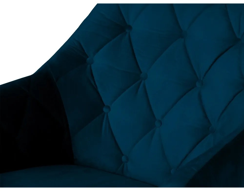 Kit 2 Poltronas Atena Decorativa Botonê Pés Palito Veludo Azul Marinho
