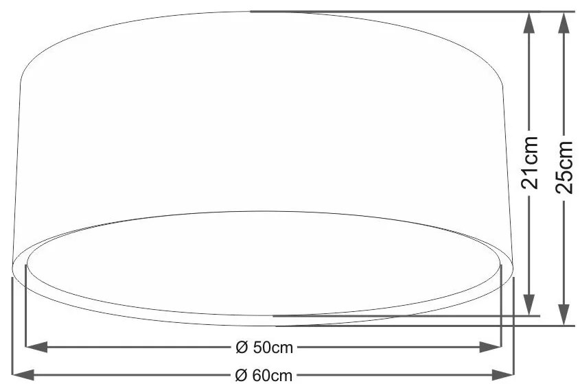 Plafon Duplo Cilíndrico Md-3037 Cúpula em Tecido 60x25cm Rústico Cinza - Bivolt