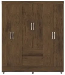 Guarda Roupa Solteiro 154cm Com 6 Portas Mayra Imbuia V02 - Mpozenato