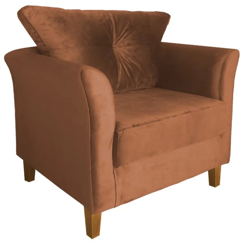 Poltrona Ibis Decorativa Suede Telha