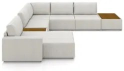 Sofá de Canto Chaise 5 Lugares 290cm Bristol Z32 Linho Cru   - Mpozena