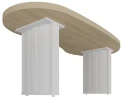 Mesa Para Escritório Reunião 200cm Vinny Carvalho/Branco A06 - Mpozena