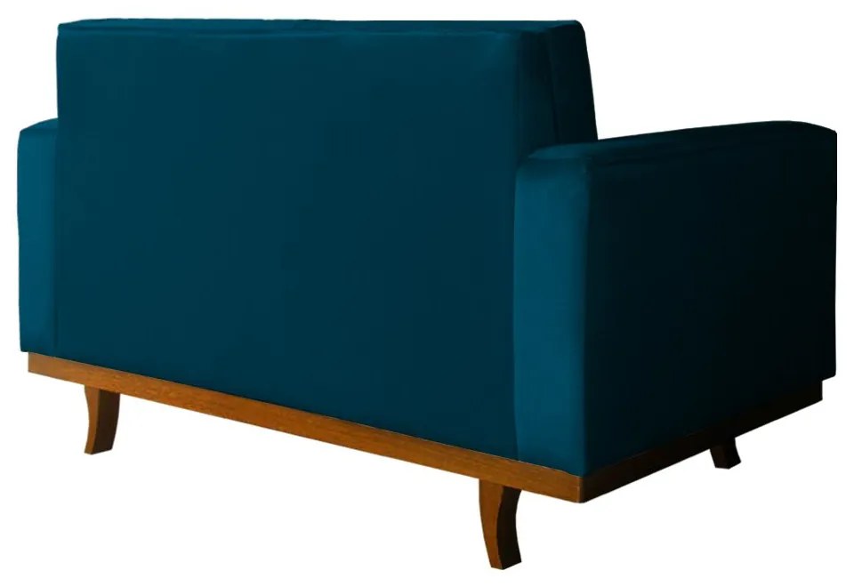 Sofá Dubai 2 Lugares Decorativo 1,50 M Sala Veludo Azul Marinho