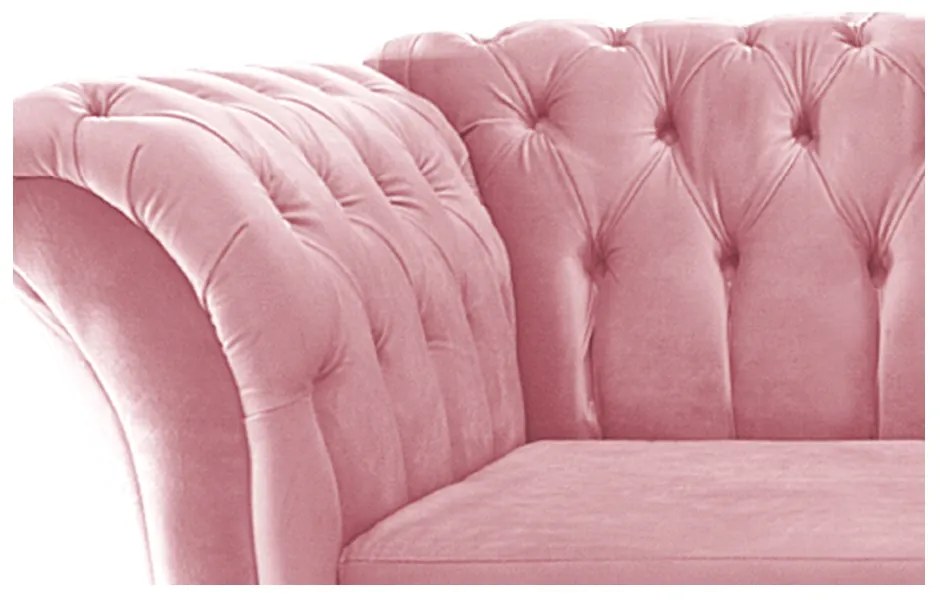 Poltrona Decorativa Chesterfield Sofia Suede Rosa Bebê - ADJ Decor