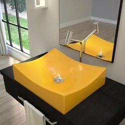 Cuba Pia de Apoio para Banheiro Retangular Milla ML44W C08 Amarelo - M