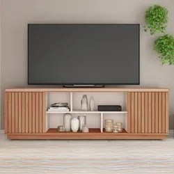 Rack Para Sala Bancada de TV 75 Pol 180cm Simetria Freijó/Off White -