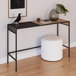 Aparador Para Sala de Estar 120cm Pés Metálicos Dinâmico Hanover/Preto