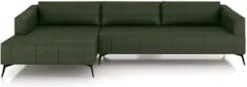 Sofá 4 Lugares 286cm Com Chaise Esquerdo Eko Couro Verde Z55 - Mpozena