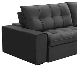 Sofá Retrátil Reclinável 3 Lugares 250cm Argon F05 Veludo Grafite - Mp