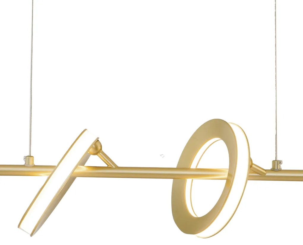 Pendente Anillo 20X120Cm Led 75W 3000K Bivolt Alumínio Dourado - Usina...