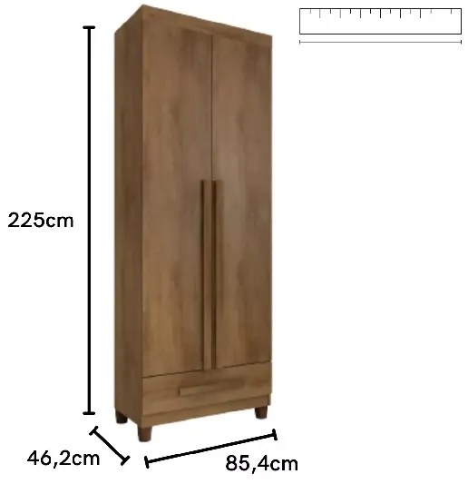Roupeiro Dubai 2 Portas Cinamomo – RV Móveis