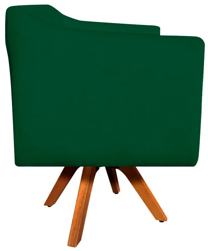 Kit 01 Namoradeira 02 Lugares e 02 Poltronas Giratória Julia Suede Verde com Strass Base Madeira MM30 D'Rossi