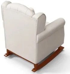 Kit 02 Poltronas Amamentação Base Madeira Balanço Lucy Z39 Suede Bege