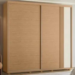 Guarda Roupa Casal 240cm 2 Portas Aline Flex A02 Off/Titanium - Mpozen