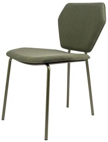 Cadeira Sagga Assento Trama Musgo Base Metalizada Bronze - 77375 Sun House