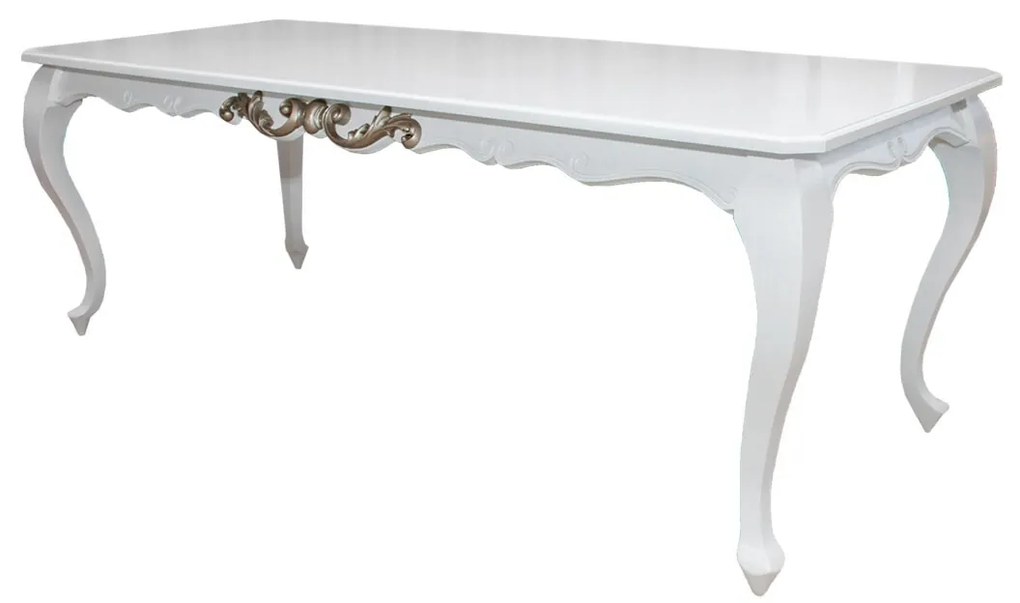 Mesa de Jantar Lavanda - 8 Lugares - 2,16m - Branco com Fendi Lumiére Provençal Kleiner
