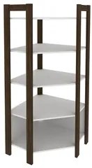 Estante de Canto Closet Multiuso 5 Prateleiras AZ1020 Nogal/Branco - T