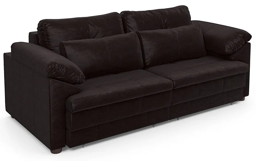 Sofá Retrátil Manual Sala de Estar Nolan Bipartido 215cm Conforto Premium em Couro Wine Vinho G58 - Gran Belo