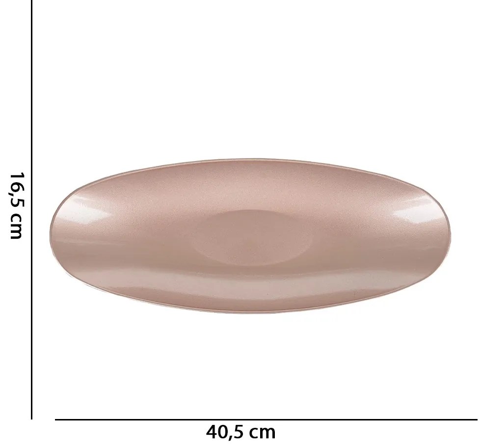 Bandeja Oval Natal Champanhe 40,5x16,5x4,5 - D'Rossi