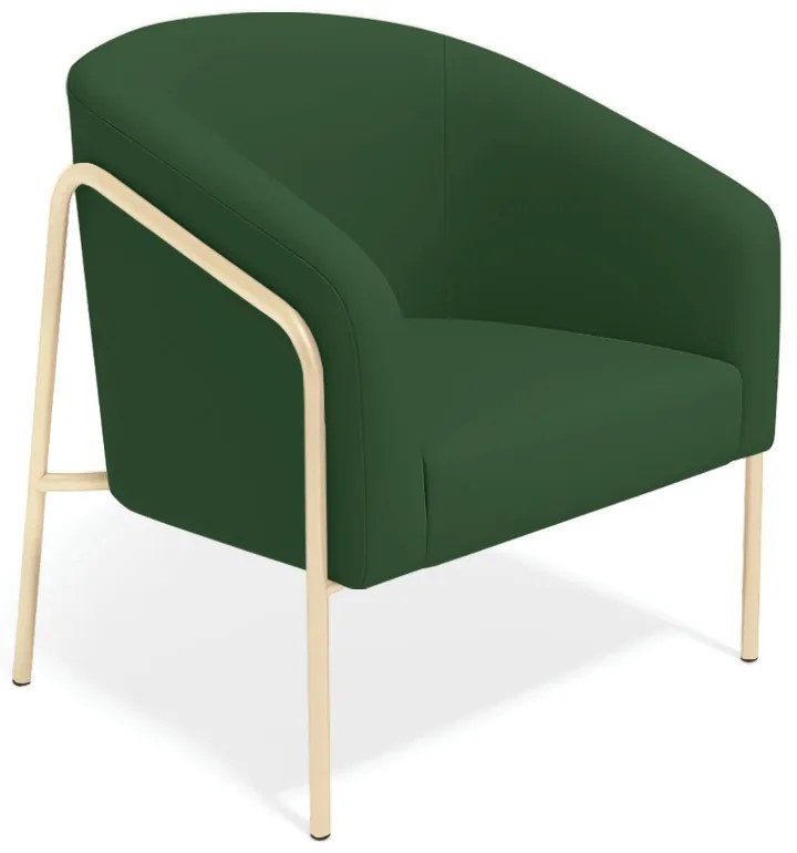 Poltrona Sala Industrial Alta Champanhe Stella Veludo D03 - D'Rossi - Verde