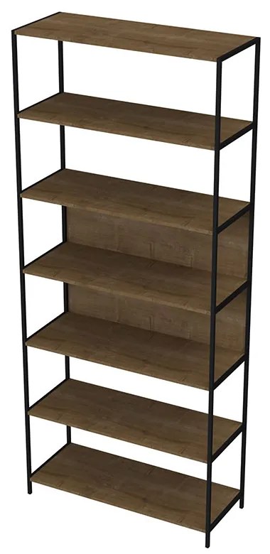 Estante Multiuso Steel Quadra com 07 Prateleiras Estilo Industrial Vermont e Preto 90 cm - D'Rossi