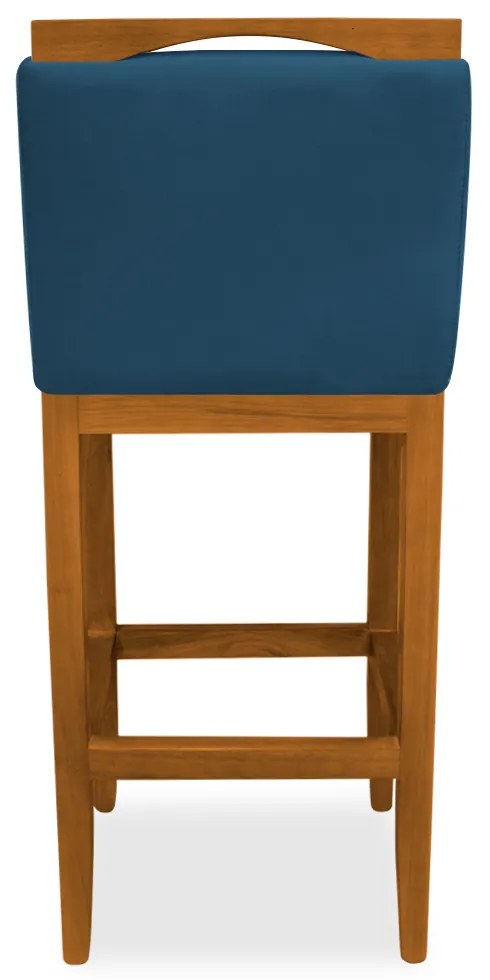 Banqueta Decorativa Elis Veludo Azul Marinho