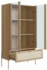 Cristaleira 2 Portas de Vidro Pé Metal Arlo A10 Hanover/Dourado - Mpoz