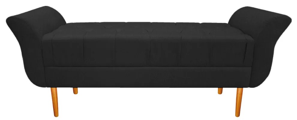 Recamier Estofado Ari 195 cm King Size Suede Preto - ADJ Decor