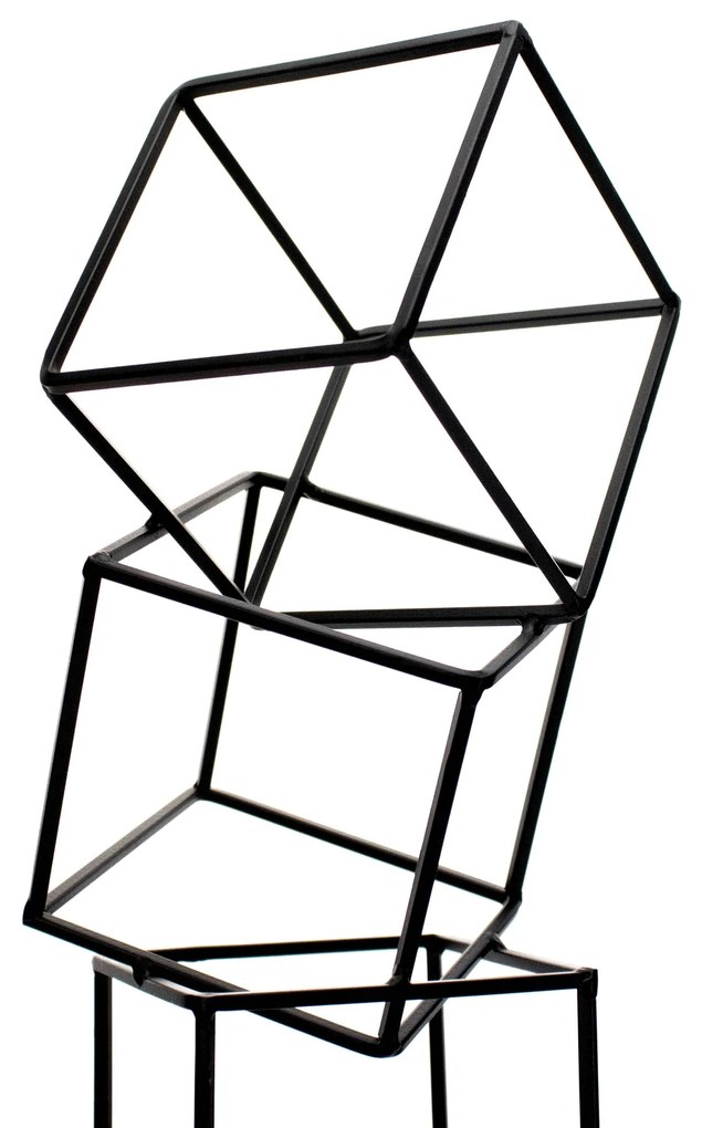 Escultura Decorativa em Metal Preto 23x48x23 cm - D'Rossi