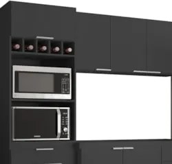 Armário de Cozinha CP04 Para Pia 120cm Pérola Z34 Preto     - Mpozenat