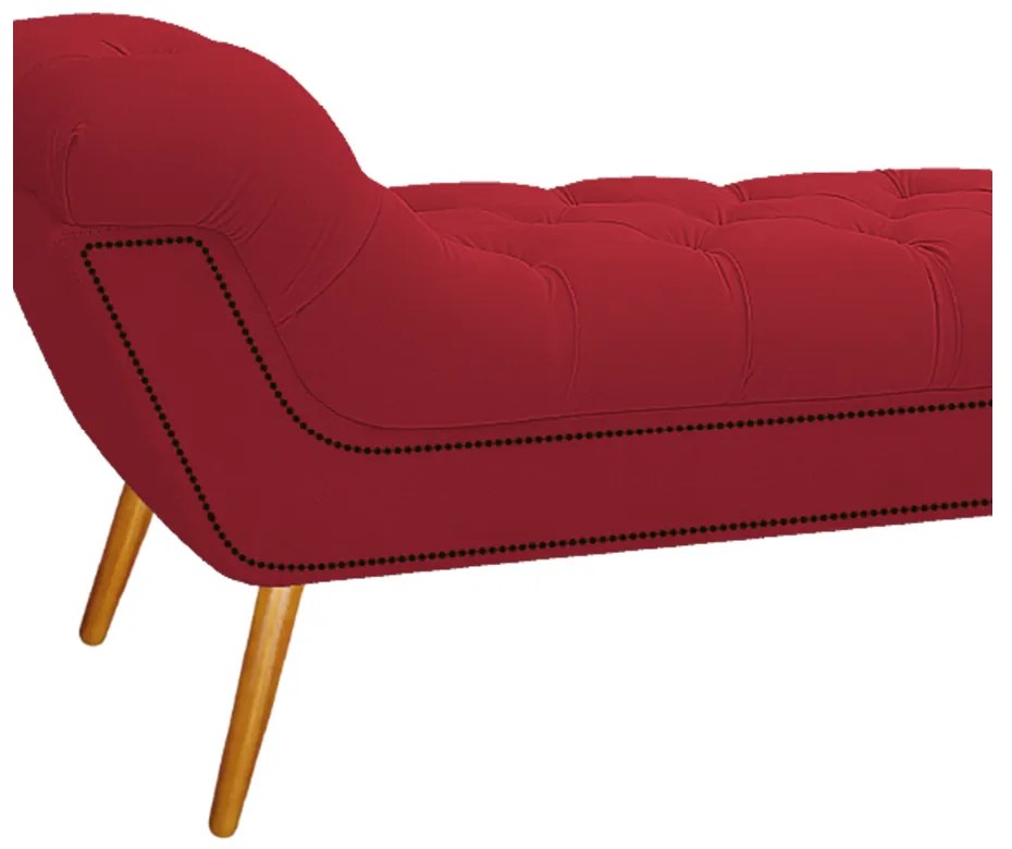Calçadeira Estofada Veneza 160 cm Queen Size Suede Vermelho - ADJ Decor