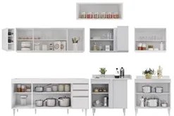 Armário de Cozinha Modulado de Canto 8 Peças CP25 Balcão sem Tampo Bra