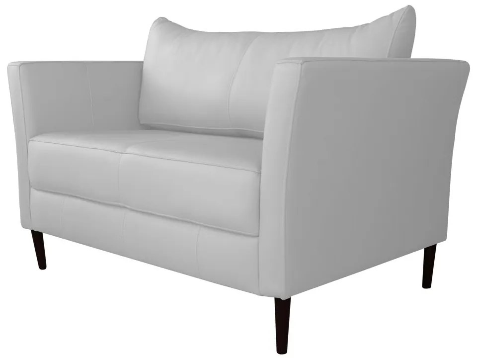 Sofá 2 Lugares Decorativo Sala de Estar 120cm Pés Palito Lubbock Couro Branco G58 - Gran Belo
