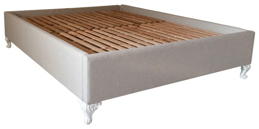 Cama Turca Alexandria Queen Lisa - Pés Entalhados na Cor Branco  Kleiner