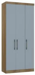 Guarda Roupa Modulado 102cm com 3 Portas Delphi Avelã/Grey L01 - Mpoze