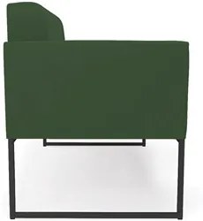 Sofá Namoradeira e 2 Poltronas Base Industrial Preto Ana Veludo Verde