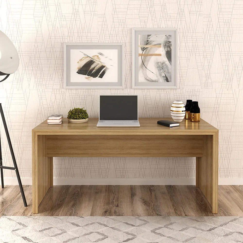 Mesa para Escritório Home Office ME4109 MDP Amendoa G69 - Gran Belo