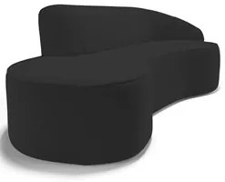Sofá Living  2 Lugares 180cm Braço Direito Mozart D06 Veludo Preto - M