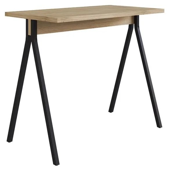 Mesa Escrivaninha Home Office Aço 90cm Carvalho e Preto