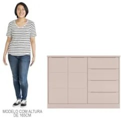 Jogo de Quarto Infantil Guarda Roupa e Cômoda Lua Z39 Rose - Mpozenato