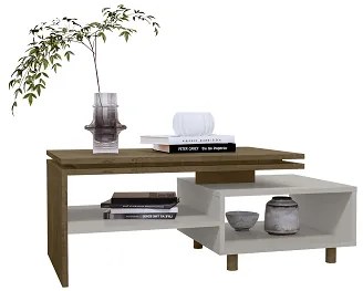 Mesa De Centro Lima Cinamomo/Off White - Bechara Móveis