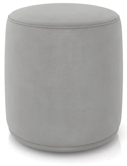 Puff Redondo Orgânico para Sala Malu Suede M11 - D'Rossi - Cinza