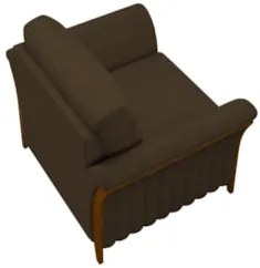 Kit 2 Poltronas Decorativas Sala de Estar 102cm Pés Madeira Roya Z32 V