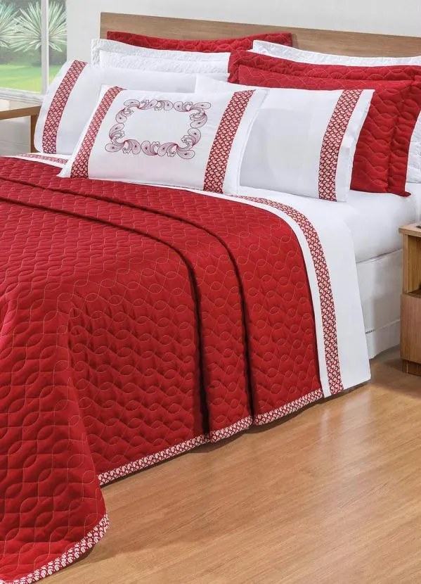 Enxoval Vermelho Queen 8 Peças